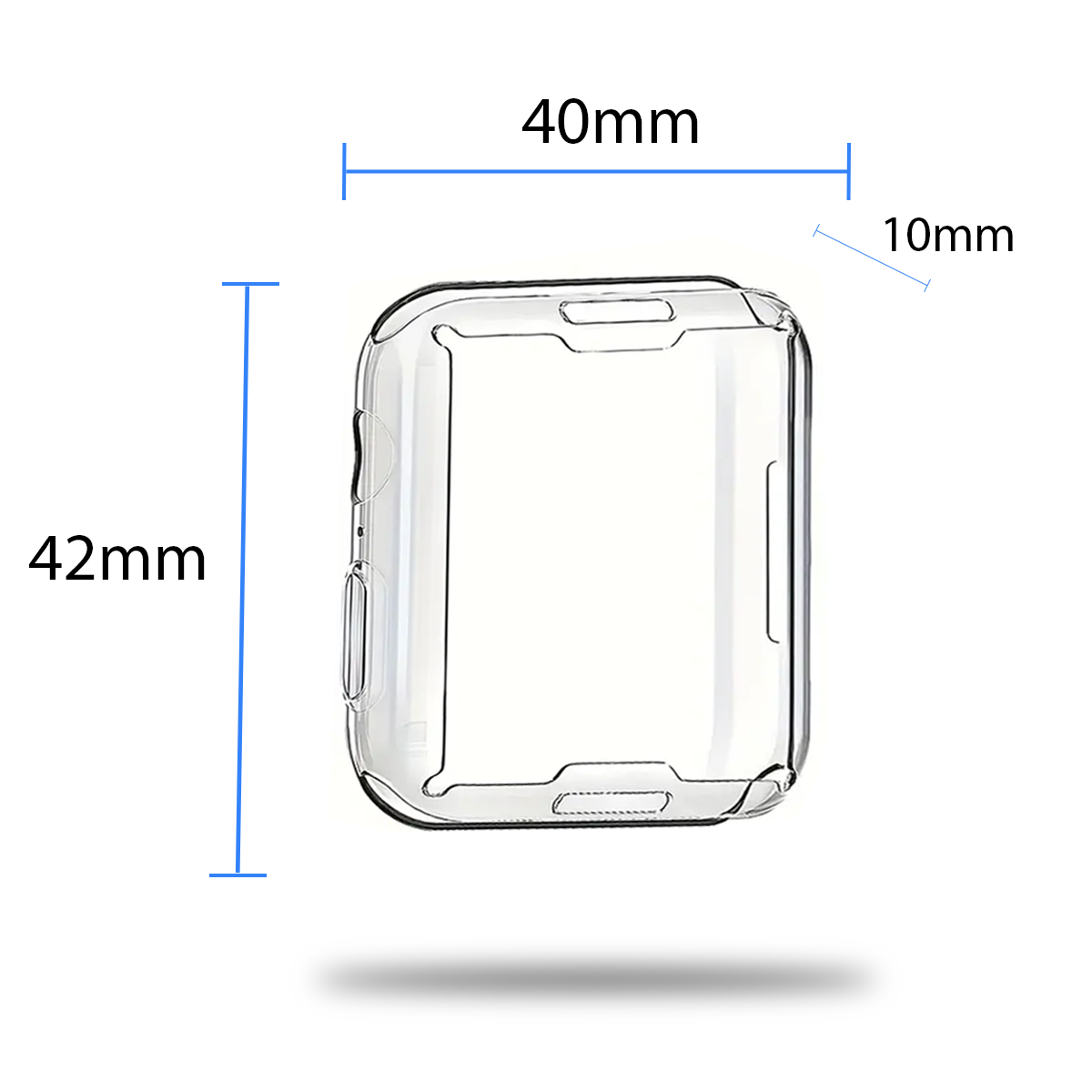 Case Transparente Compatible con Apple Watch 42mm de Alta Resistencia y Sensibilidad Táctil