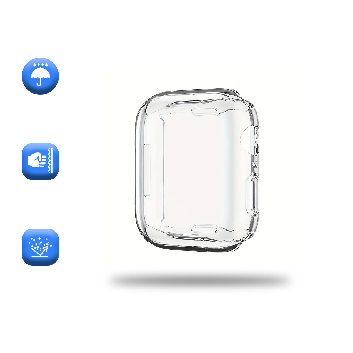 Case Transparente Compatible con Apple Watch 38mm de Alta Resistencia y Sensibilidad Táctil