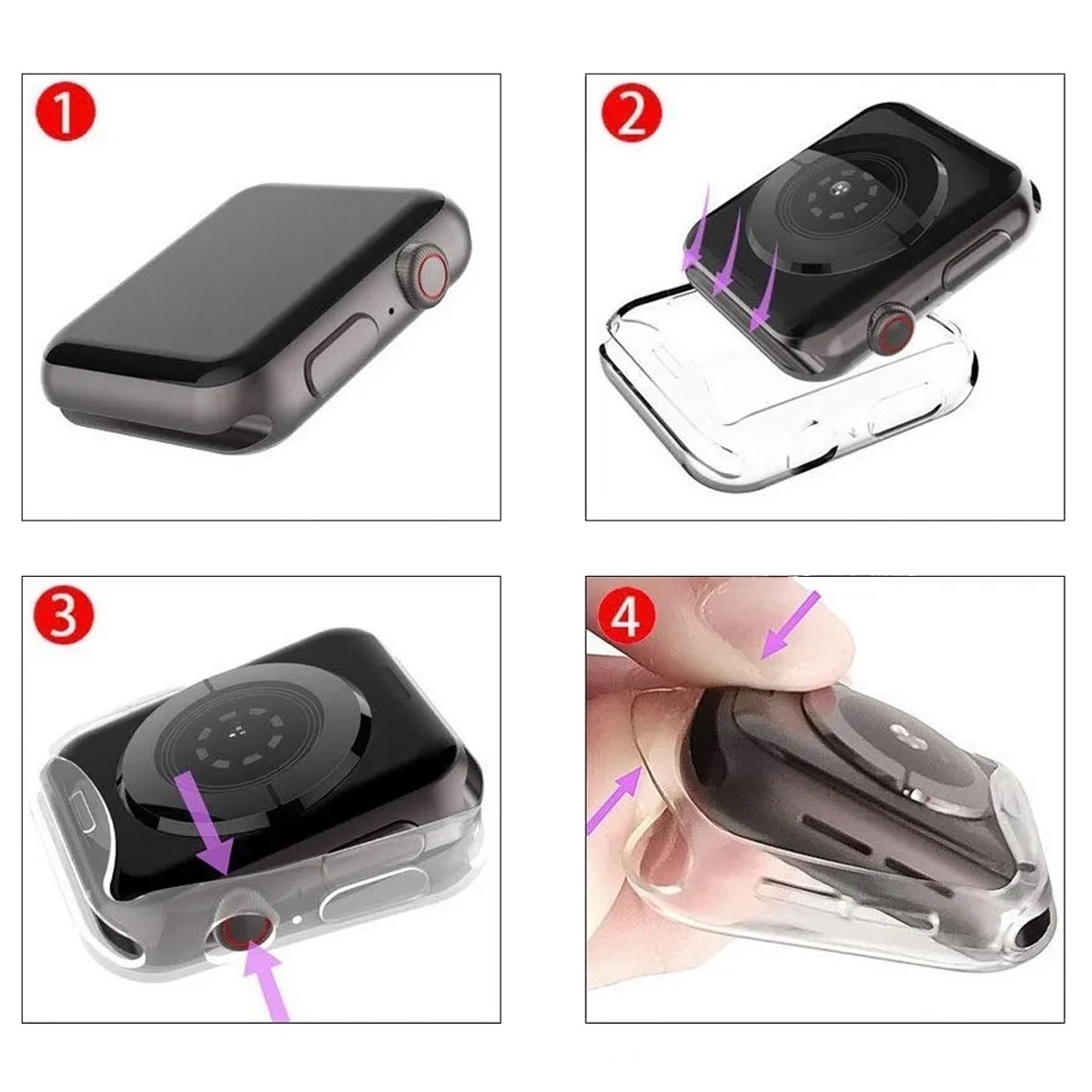Case Transparente Compatible con Apple Watch 42mm de Alta Resistencia y Sensibilidad Táctil