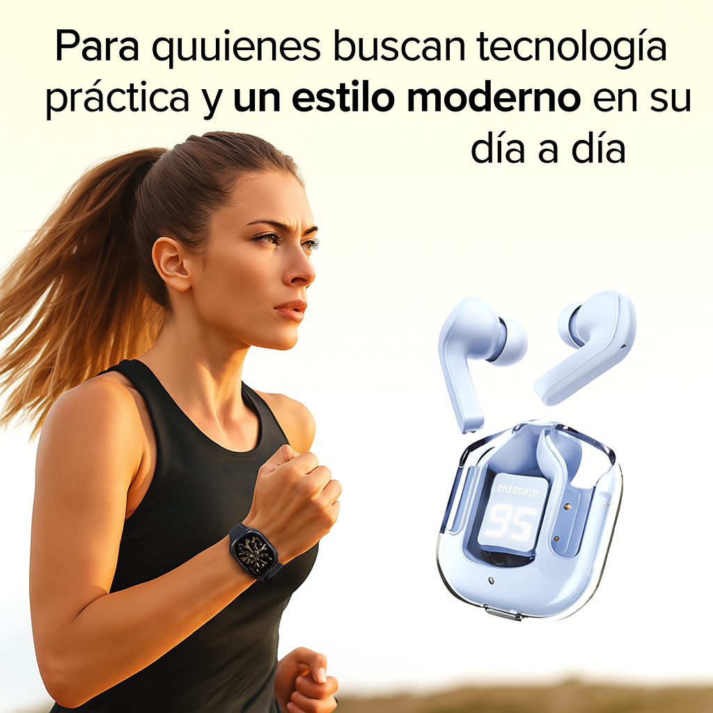 Smartwatch Ultra Negro Pantalla Full Touch HD + Audífonos Inalámbricos Z9 Bluetooth Resistencia Agua Pack 2 Pzs 