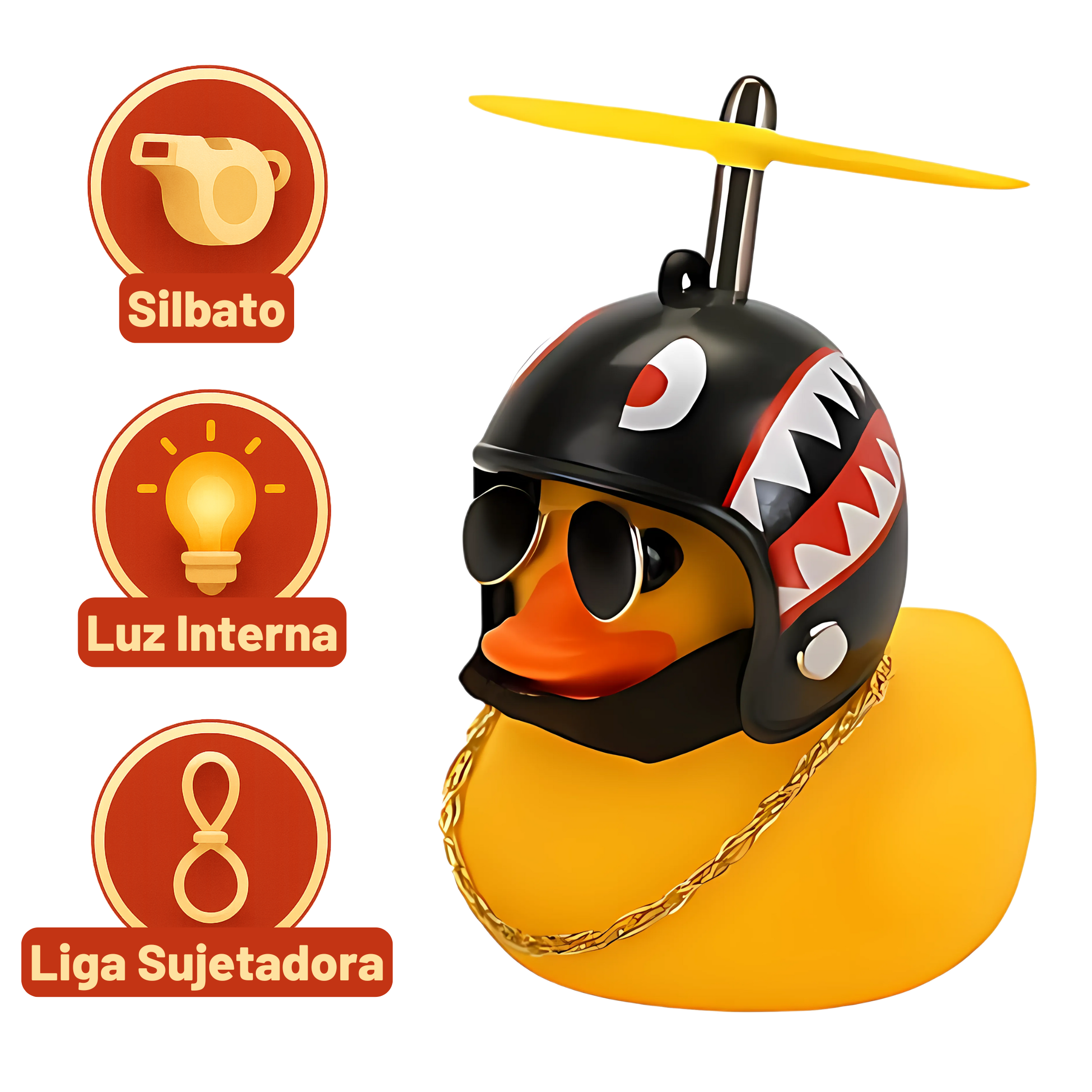 Lámpara LED Bicicleta USB Recargable con Luz Delantera y Trasera – Incluye Patito Decorativo con Casco