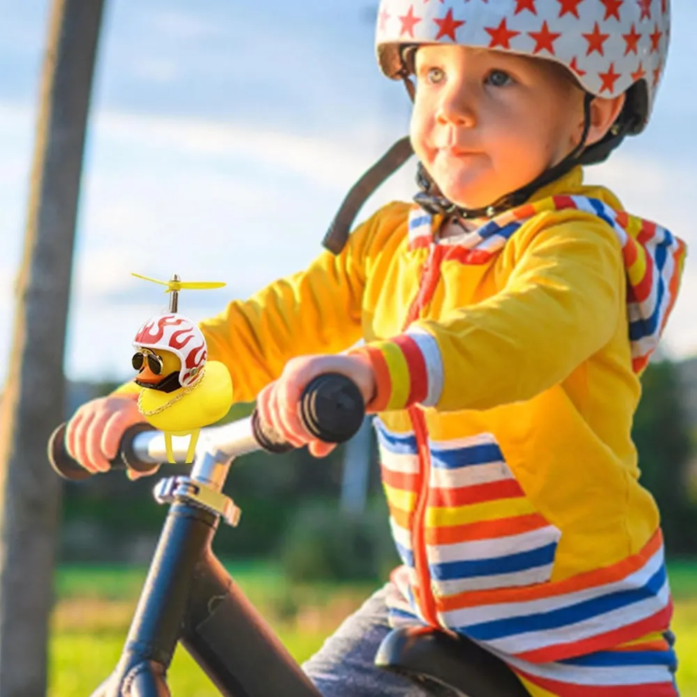 Lámpara LED Bicicleta USB Recargable con Luz Delantera y Trasera – Incluye Patito Decorativo con Casco
