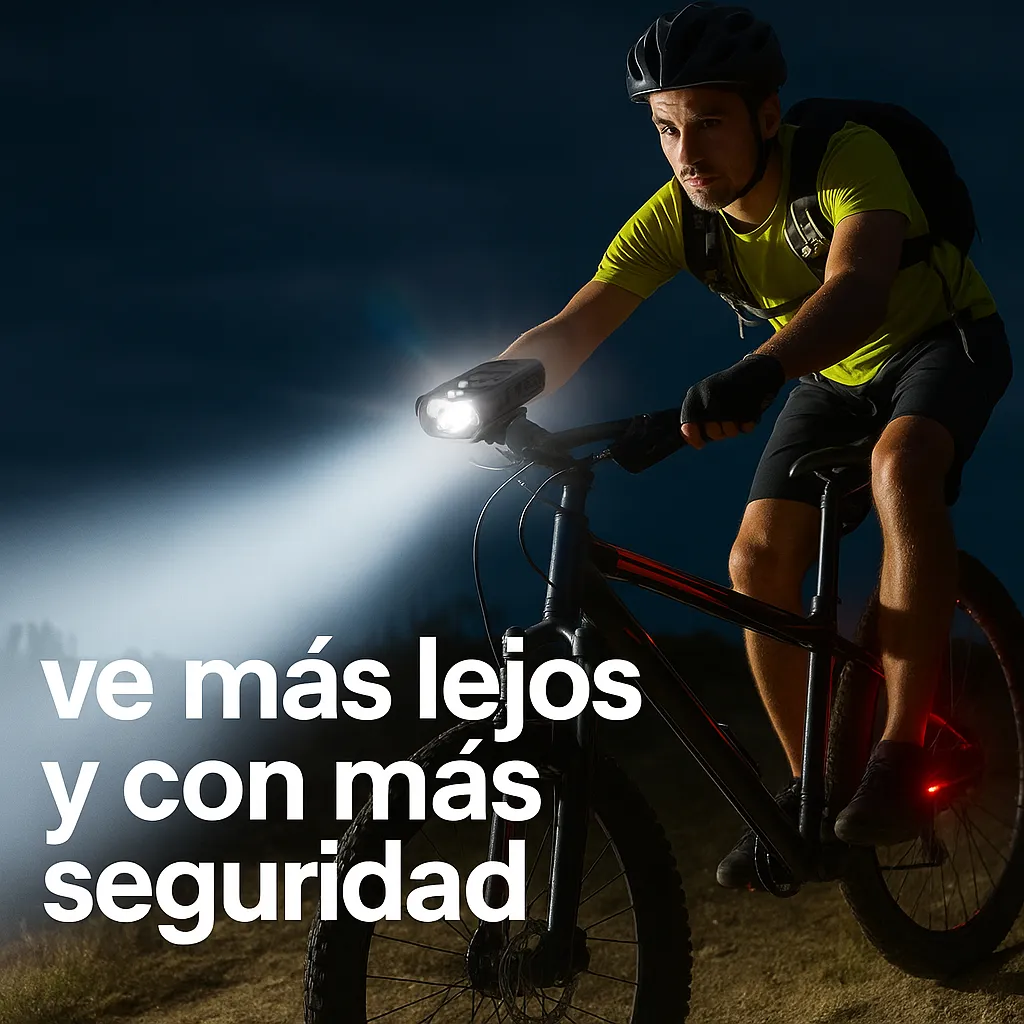 Lámpara LED Bicicleta USB Recargable con Luz Delantera y Trasera – Incluye Patito Decorativo con Casco