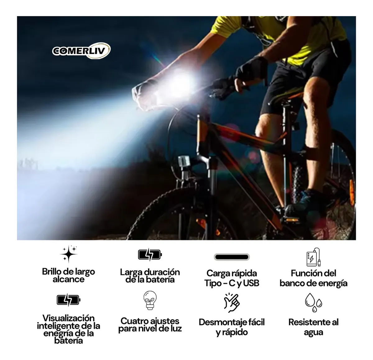 Lámpara LED Bicicleta USB Recargable con Luz Delantera y Trasera – Incluye Patito Decorativo con Casco