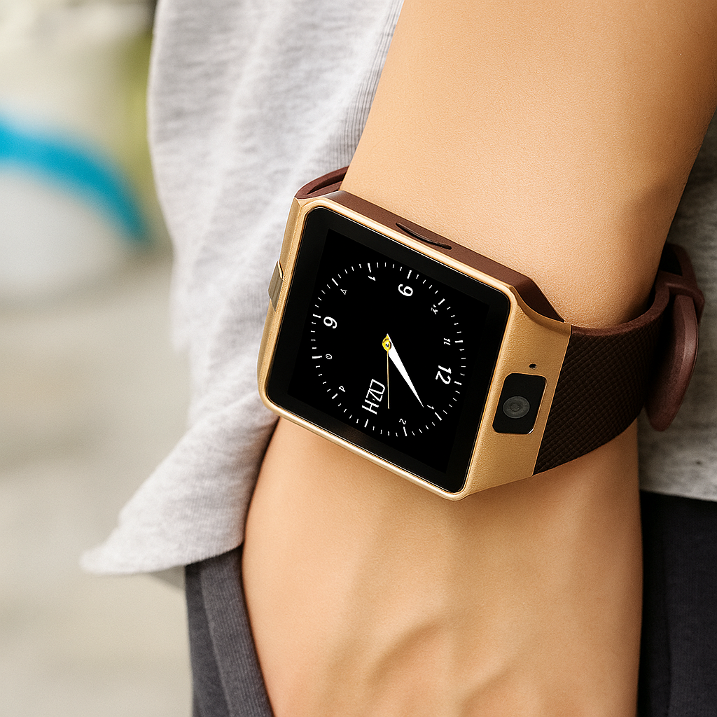 Smartwatch Dz09 Con Bluetooth, Cámara, Cronometro, Llamadas - Reloj Inteligente Dorado.