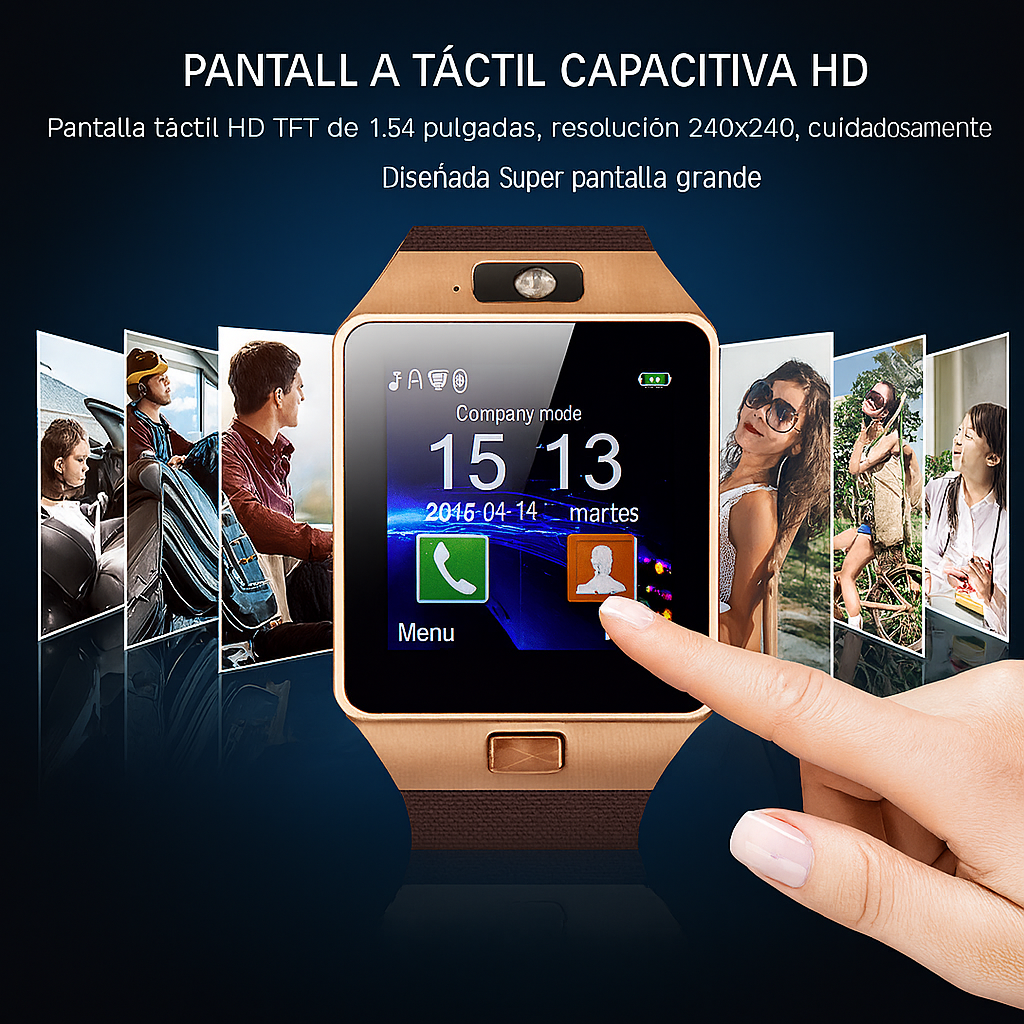 Smartwatch Dz09 Con Bluetooth, Cámara, Cronometro, Llamadas - Reloj Inteligente Dorado.