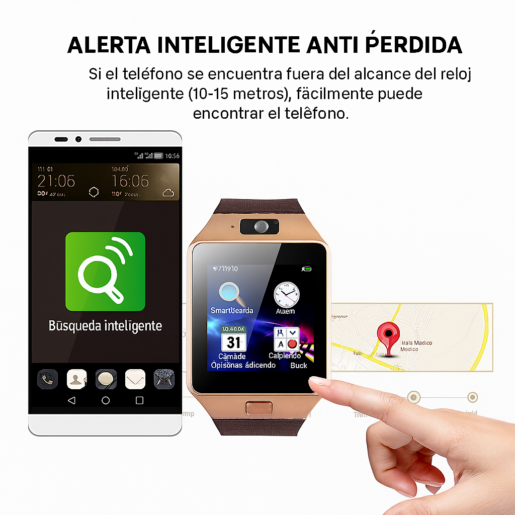 Smartwatch Dz09 Con Bluetooth, Cámara, Cronometro, Llamadas - Reloj Inteligente Dorado.