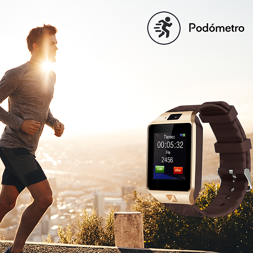 Smartwatch Dz09 Con Bluetooth, Cámara, Cronometro, Llamadas - Reloj Inteligente Dorado.