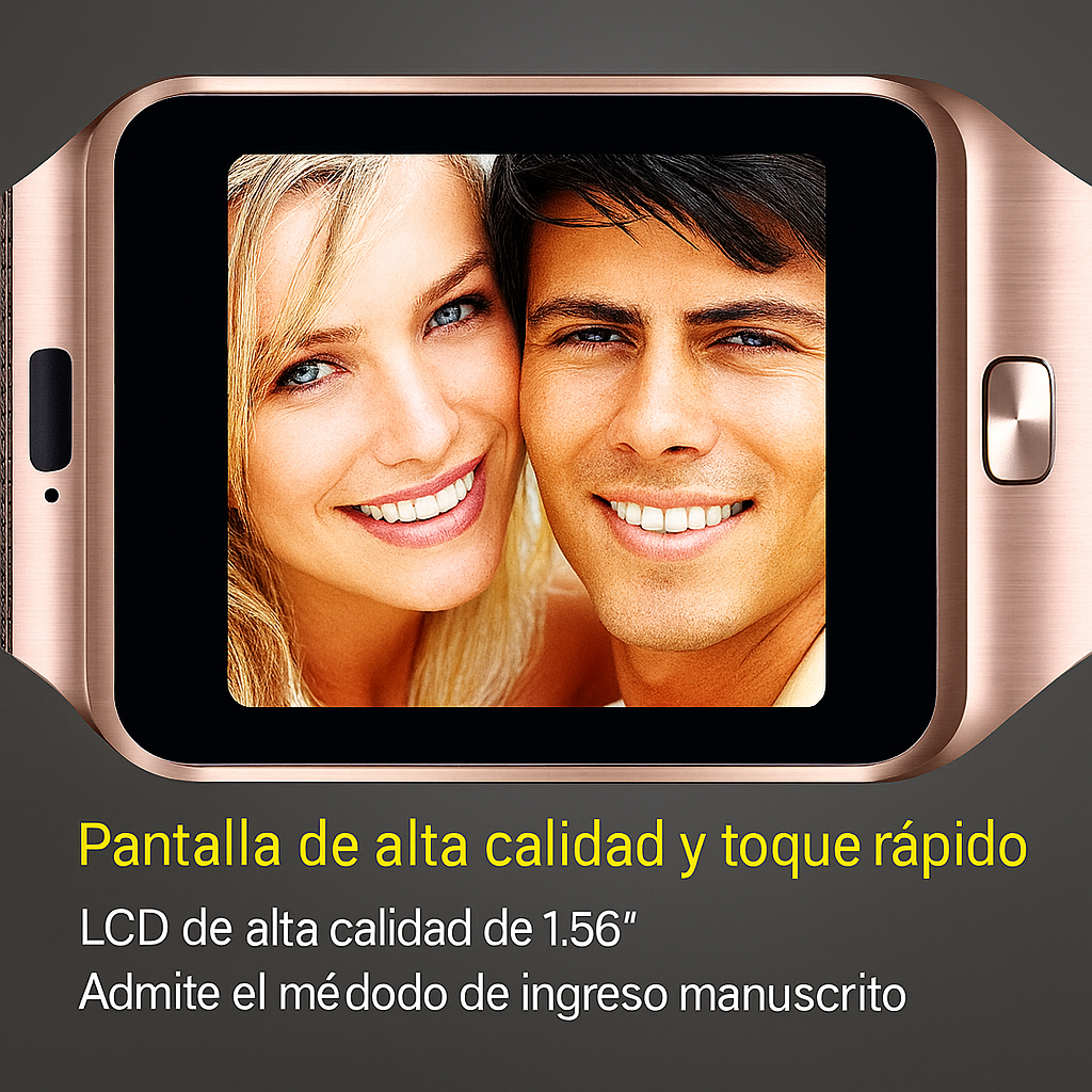 Smartwatch Dz09 Con Bluetooth, Cámara, Cronometro, Llamadas - Reloj Inteligente Dorado.