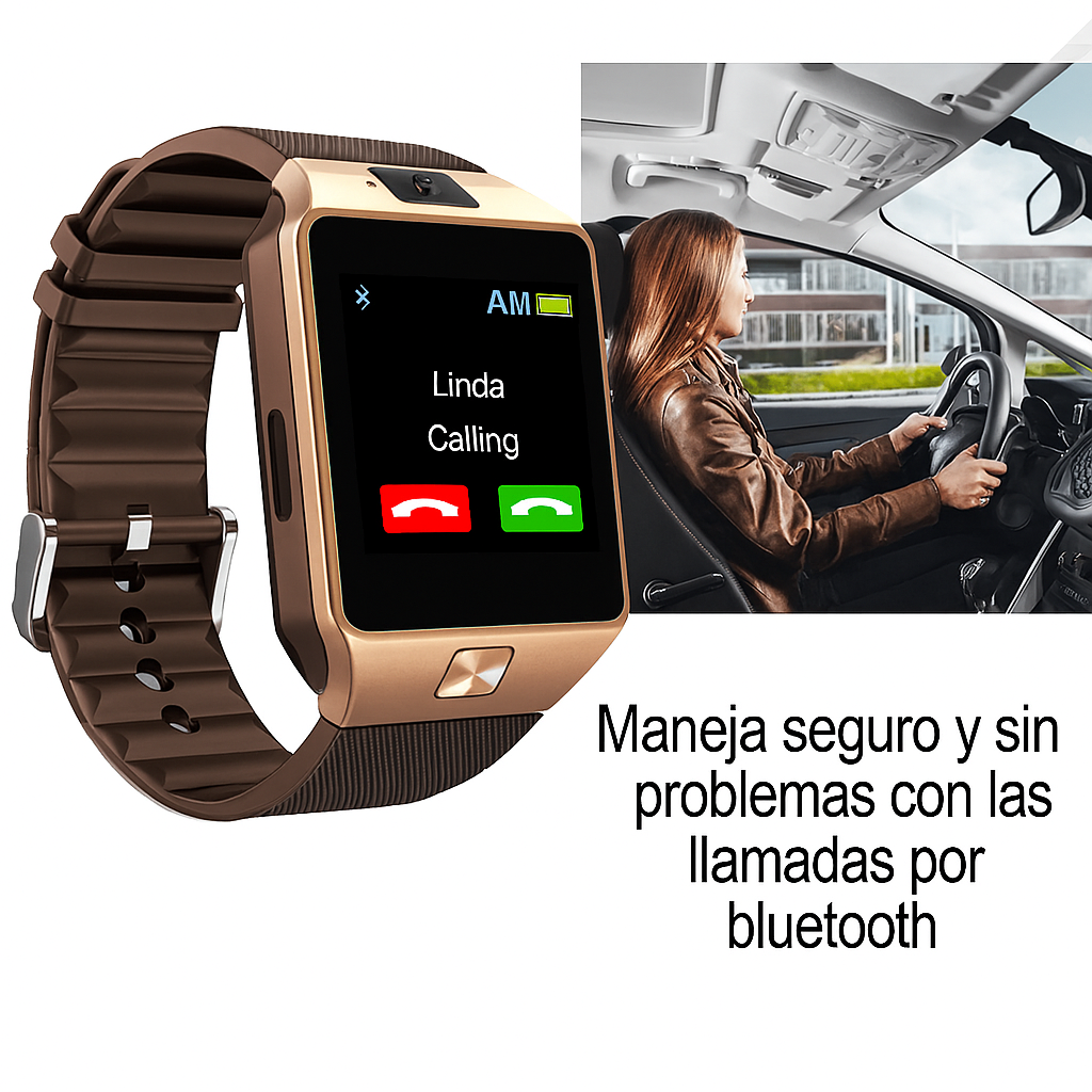 Smartwatch Dz09 Con Bluetooth, Cámara, Cronometro, Llamadas - Reloj Inteligente Dorado.