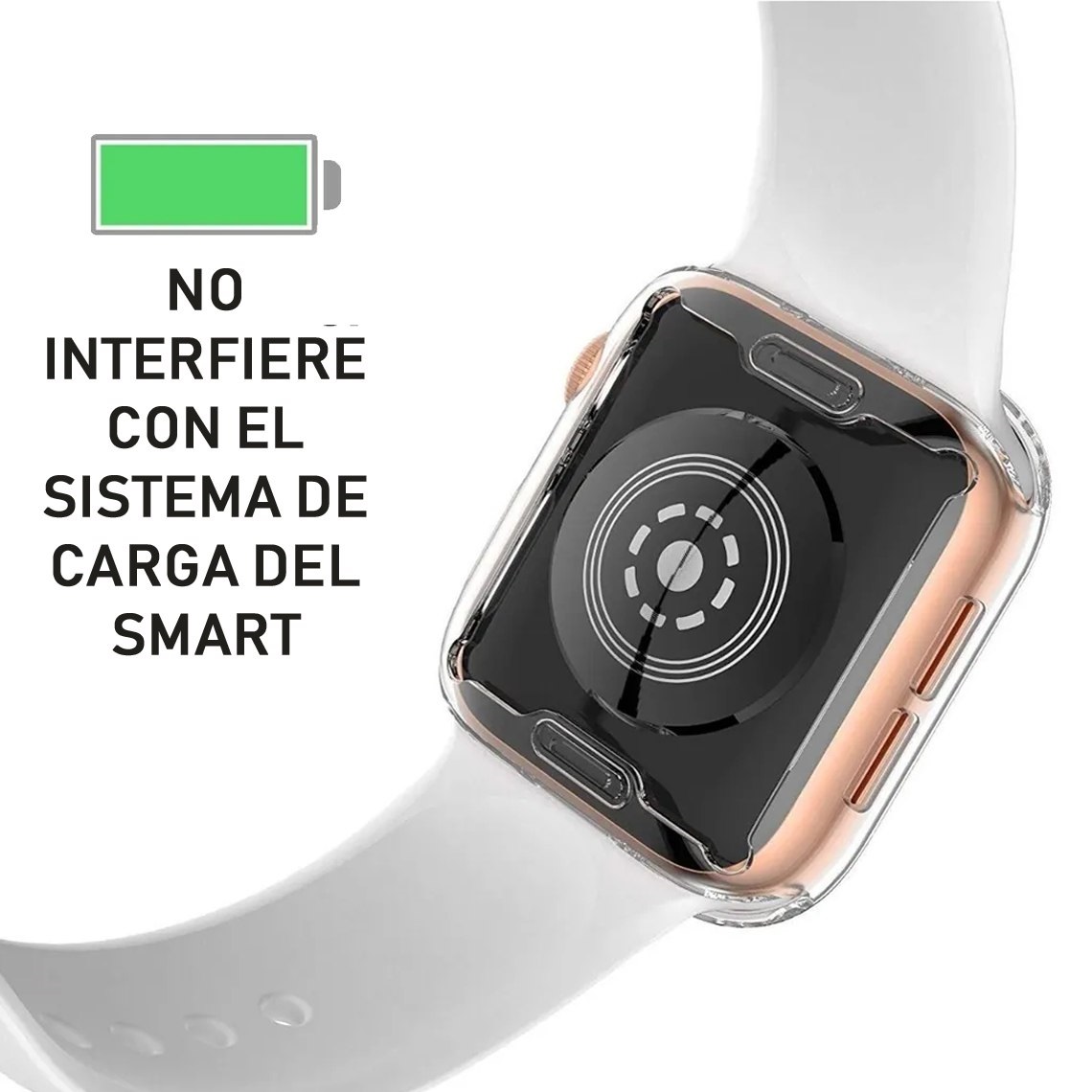 Case Transparente Compatible con Apple Watch 38mm de Alta Resistencia y Sensibilidad Táctil