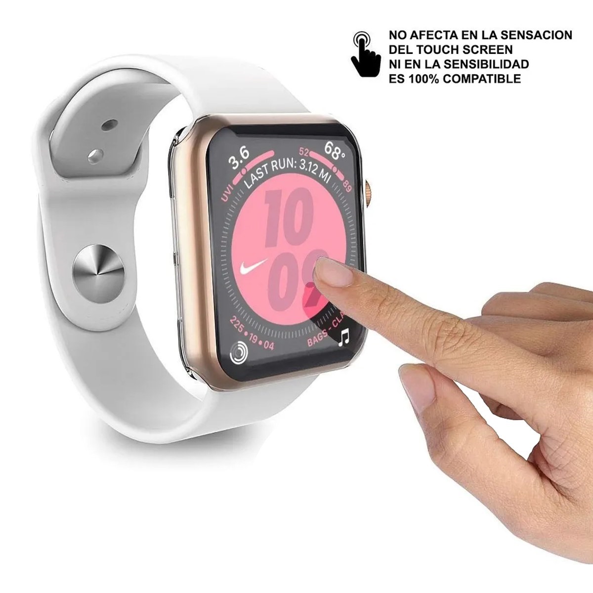 Case Transparente Compatible con Apple Watch 38mm de Alta Resistencia y Sensibilidad Táctil