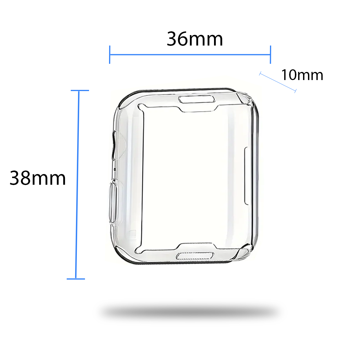 Case Transparente Compatible con Apple Watch 38mm de Alta Resistencia y Sensibilidad Táctil