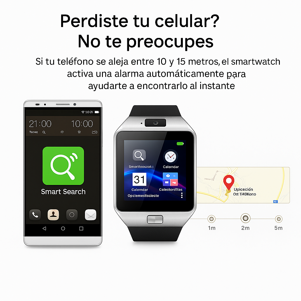 Smartwatch Dz09 Con Bluetooth, Cámara, Cronometro, Llamadas - Reloj Inteligente Plateado