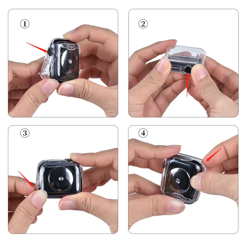 Case Transparente Compatible con Apple Watch 38mm de Alta Resistencia y Sensibilidad Táctil