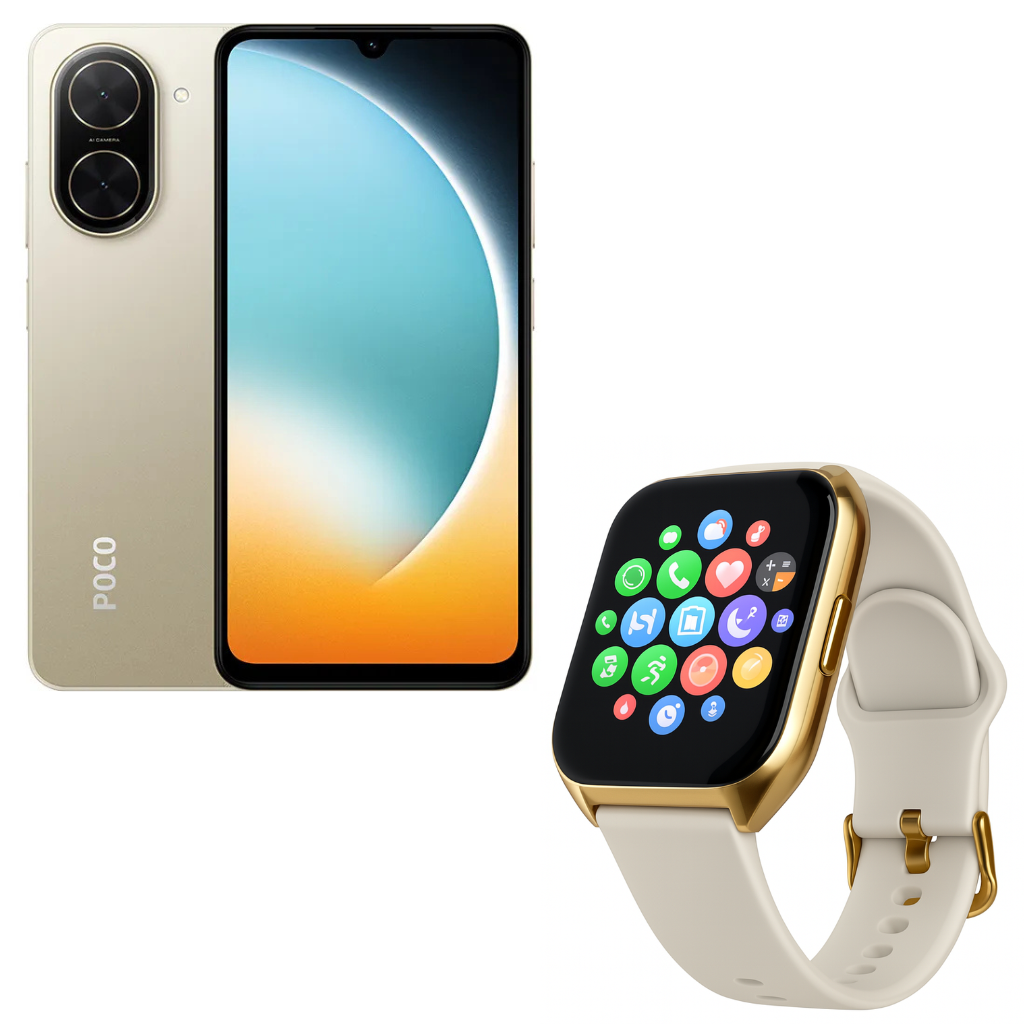 Xiaomi Poco C71 4gb Ram/128 Gb Almacenamiento DORADO + Filwans Gts Mini Smartwatch