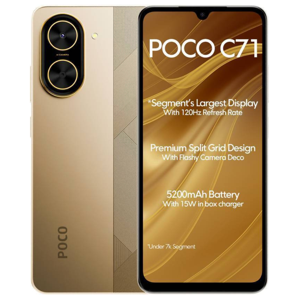 Xiaomi Poco C71 4gb Ram/128 Gb Almacenamiento DORADO + Filwans Gts Mini Smartwatch