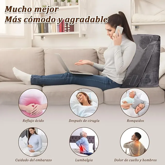 Juego De Almohadas Ajustables De Cuña Almohada Para Reflujo