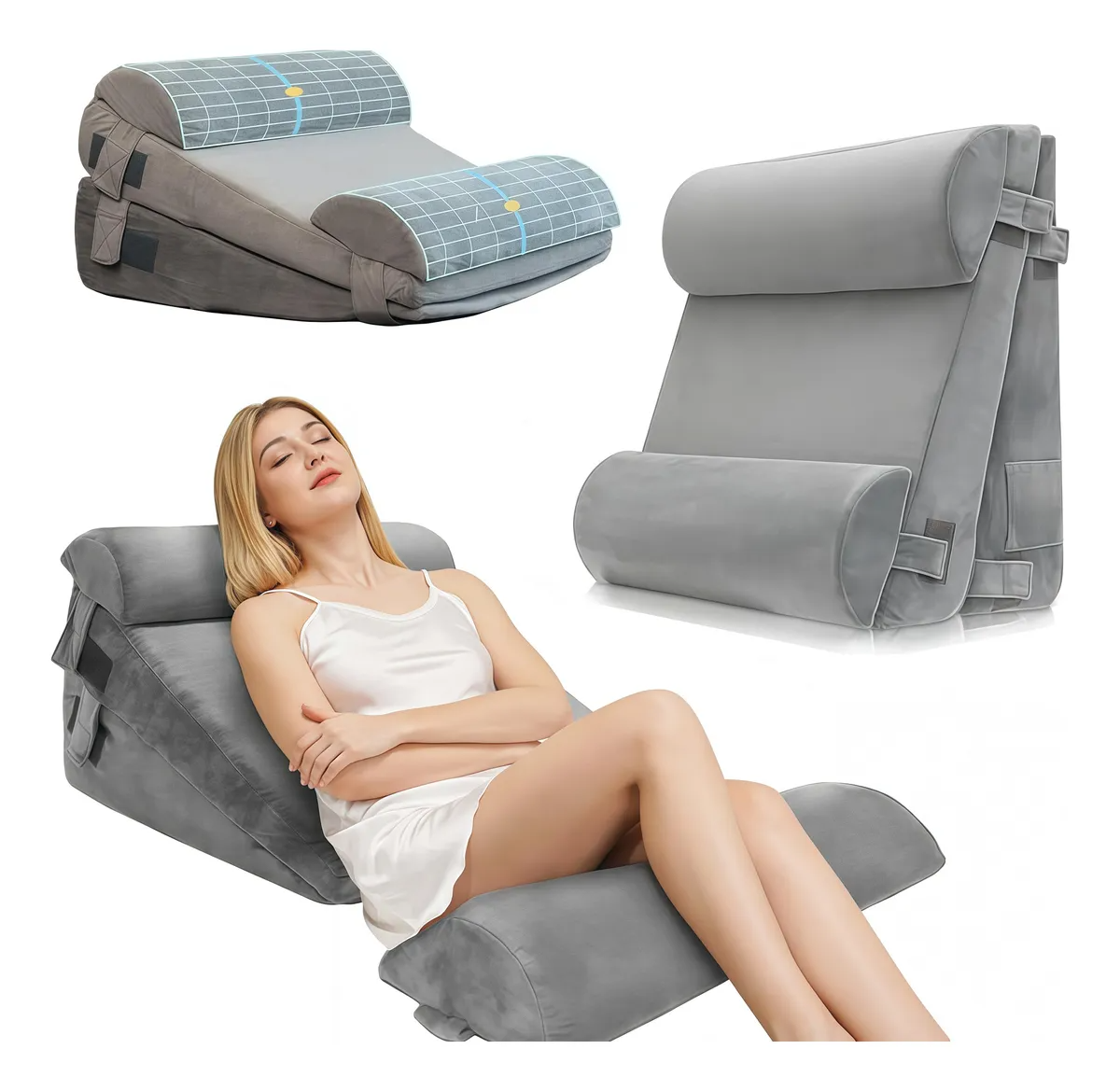 Juego De Almohadas Ajustables De Cuña Almohada Para Reflujo