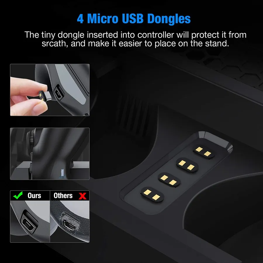 Base Vertical Enfriadora Cargador Controles Ps4 Slim Y Pro