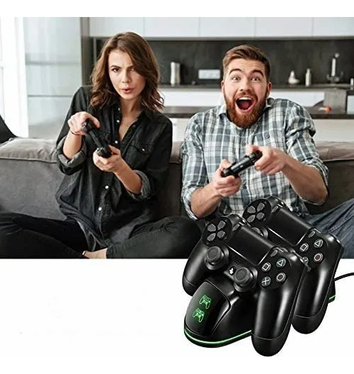 Cargadores De Controles Usb Doble Para Mandos Ps4 Negro