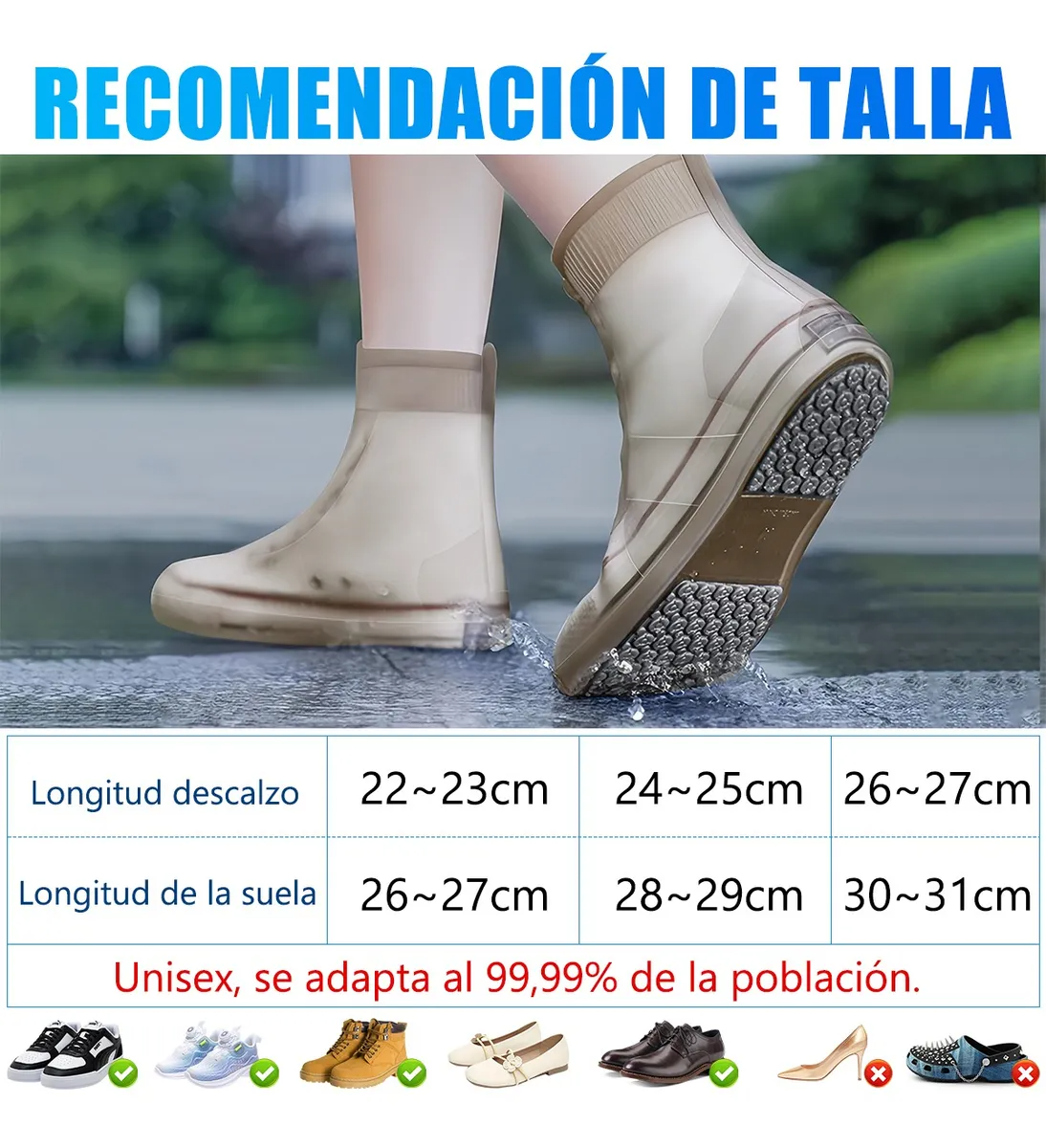 Cubre Zapatos Impermeable Protector De Zapatos Para Lluvia