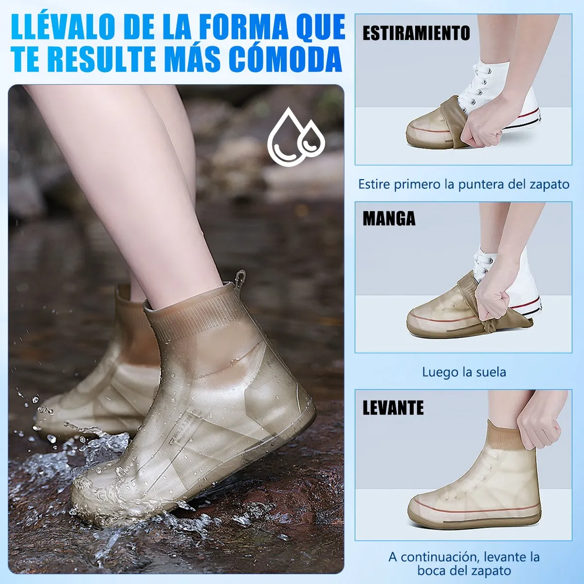 Cubre Zapatos Impermeable Protector De Zapatos Para Lluvia