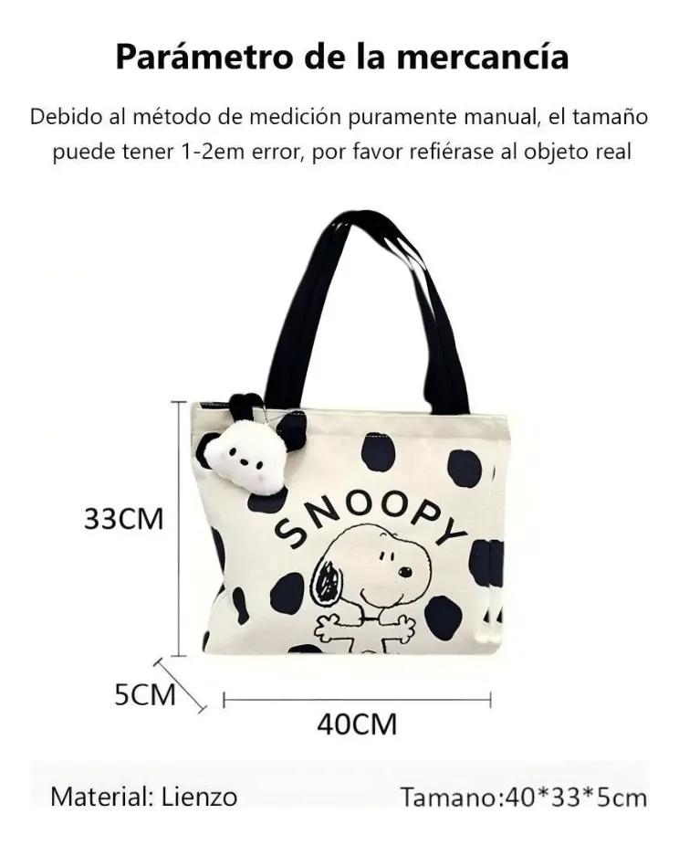 Bolso Snoopy Dibujos Animados Tote Bag De Hombro Aesthetic