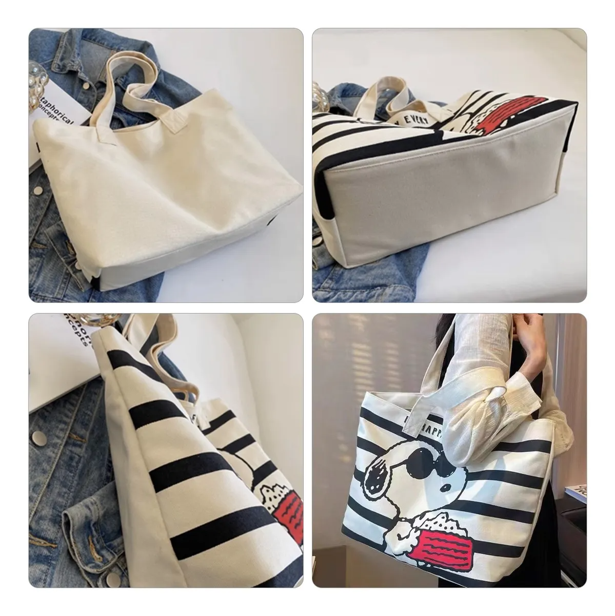 Bolso Snoopy Dibujos Animados Tote Bag De Hombro Aesthetic