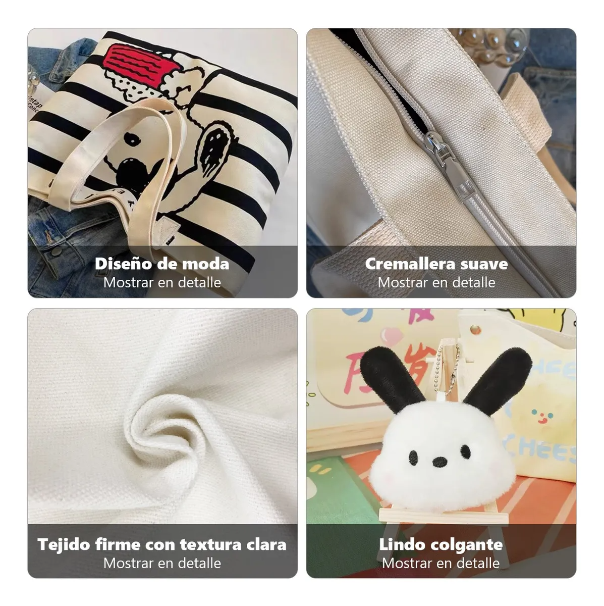 Bolso Snoopy Dibujos Animados Tote Bag De Hombro Aesthetic
