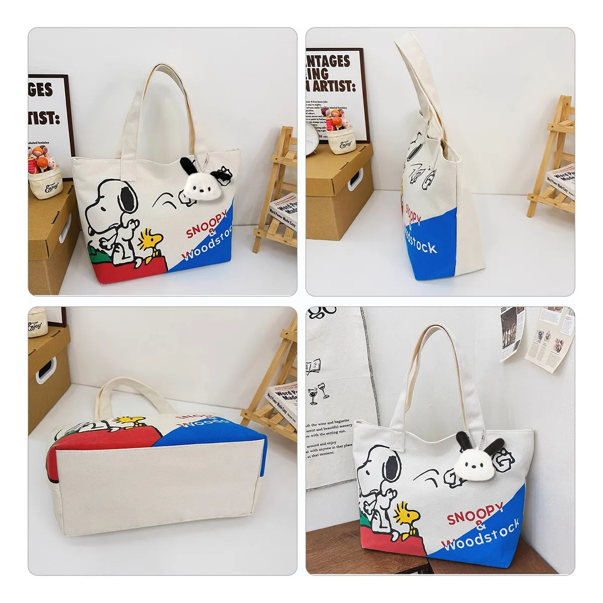 Bolso Snoopy Dibujos Animados Tote Bag De Hombro Aesthetic