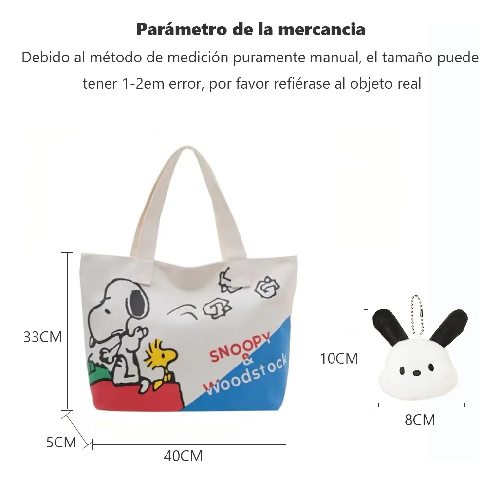 Bolso Snoopy Dibujos Animados Tote Bag De Hombro Aesthetic