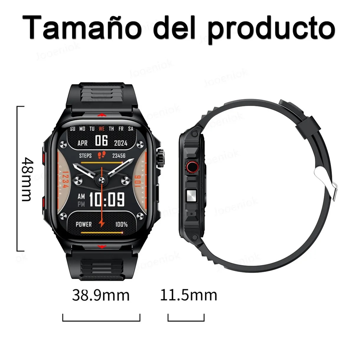 Reloj Inteligente para Hombre Deportivo Smartwatch Impermeable 2.01'' Llamada Bluetooth Jooeniok