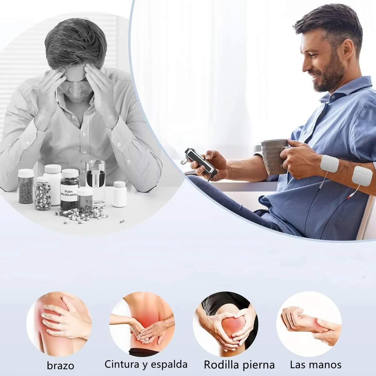 Tens/ems Electroestimulador Muscular 4 Canales 48 Modos 8pad