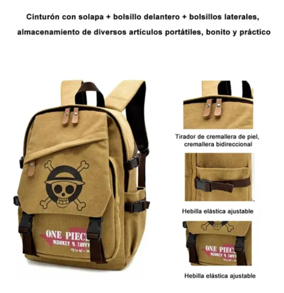 Mochila De Lona Anime De Una Sola Pieza, Mochila Antirrobo, Regalo De Alta Calidad