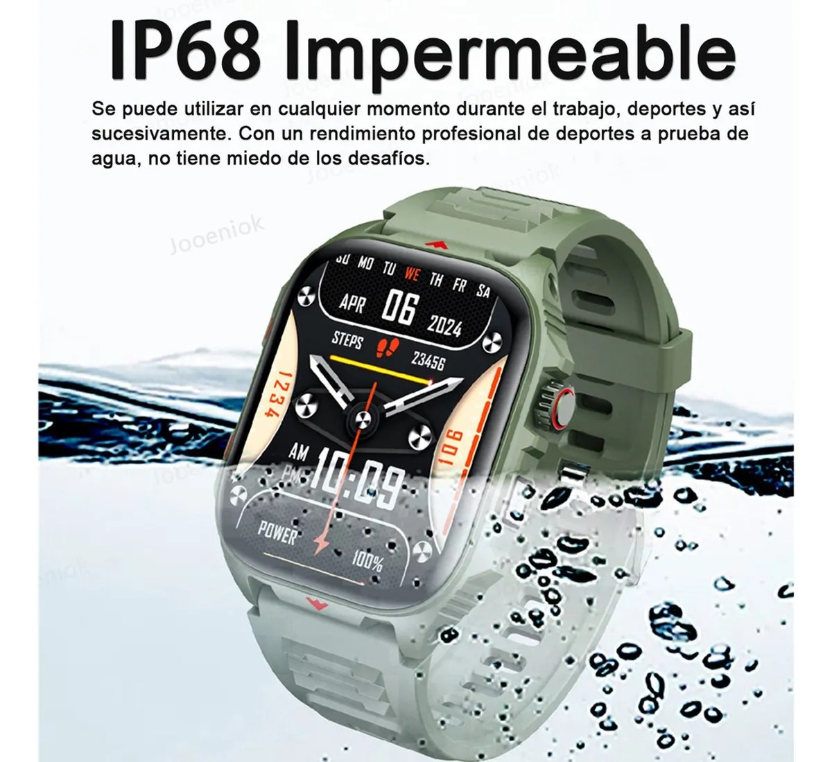 Reloj Inteligente para Hombre Deportivo Smartwatch Impermeable 2.01'' Llamada Bluetooth Jooeniok
