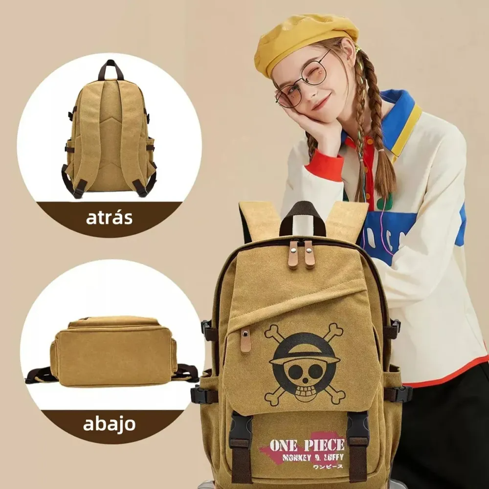 Mochila De Lona Anime De Una Sola Pieza, Mochila Antirrobo, Regalo De Alta Calidad