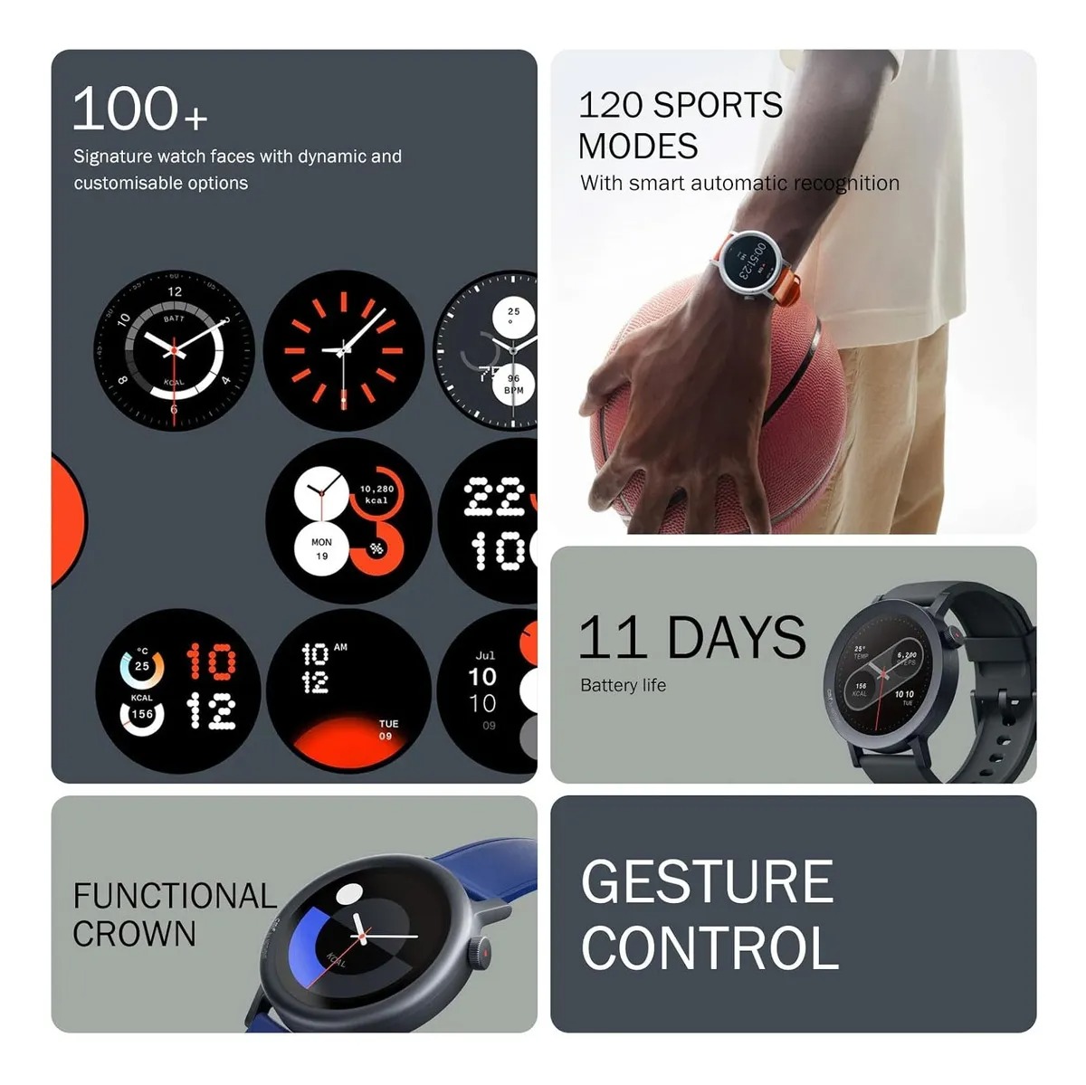 Reloj inteligente Smart Watch Cmf By Nothing Watch Pro 2 con funda de grafito, bisel negro, 