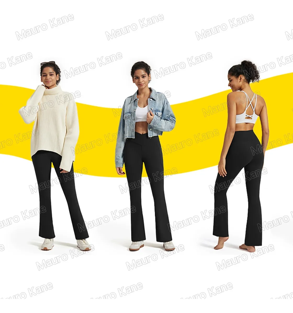 Leggings Deportivos Con Bolsillo Pantalones De Pierna Ancha