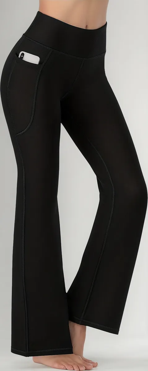 Leggings Deportivos Con Bolsillo Pantalones De Pierna Ancha