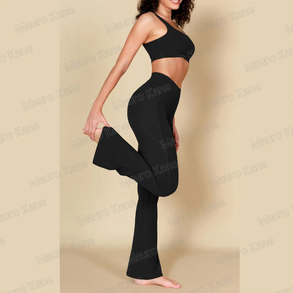 Leggings Deportivos Con Bolsillo Pantalones De Pierna Ancha
