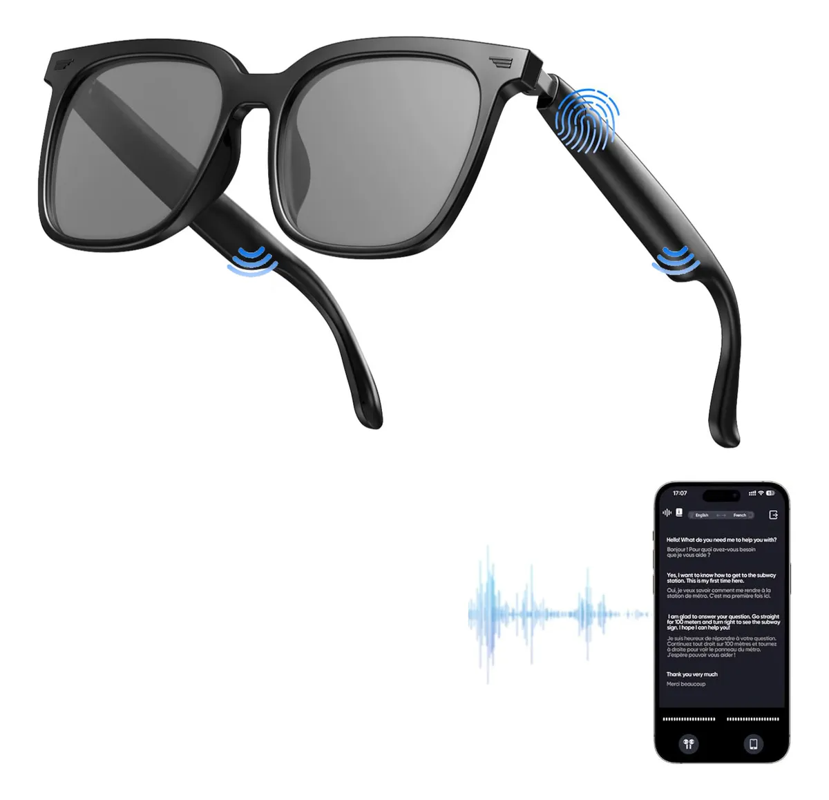 Gafas Inteligentes Bluetooth De Sol Con Cámara Ai Y Audio