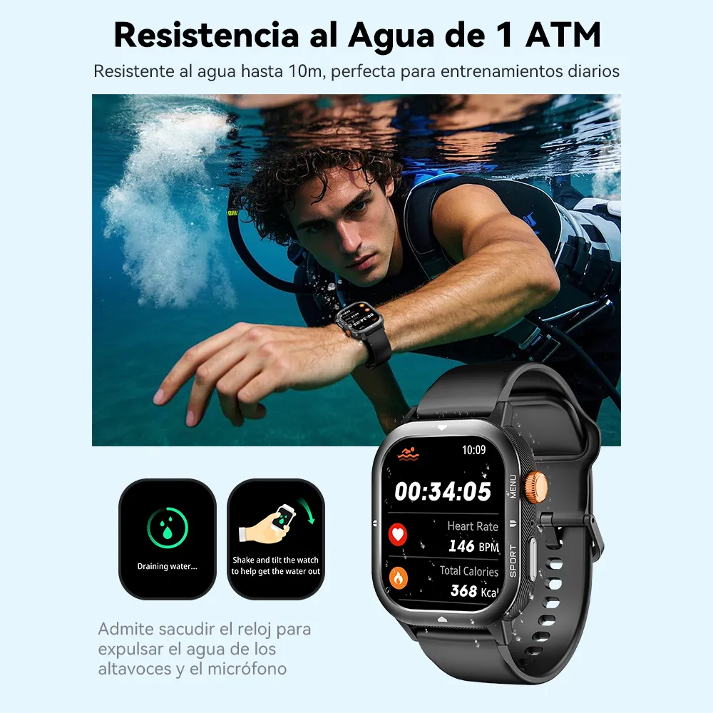 Smartwatch Reloj Inteligente Cubot U1 Bluetooth Llamadas 1.95'' Negro