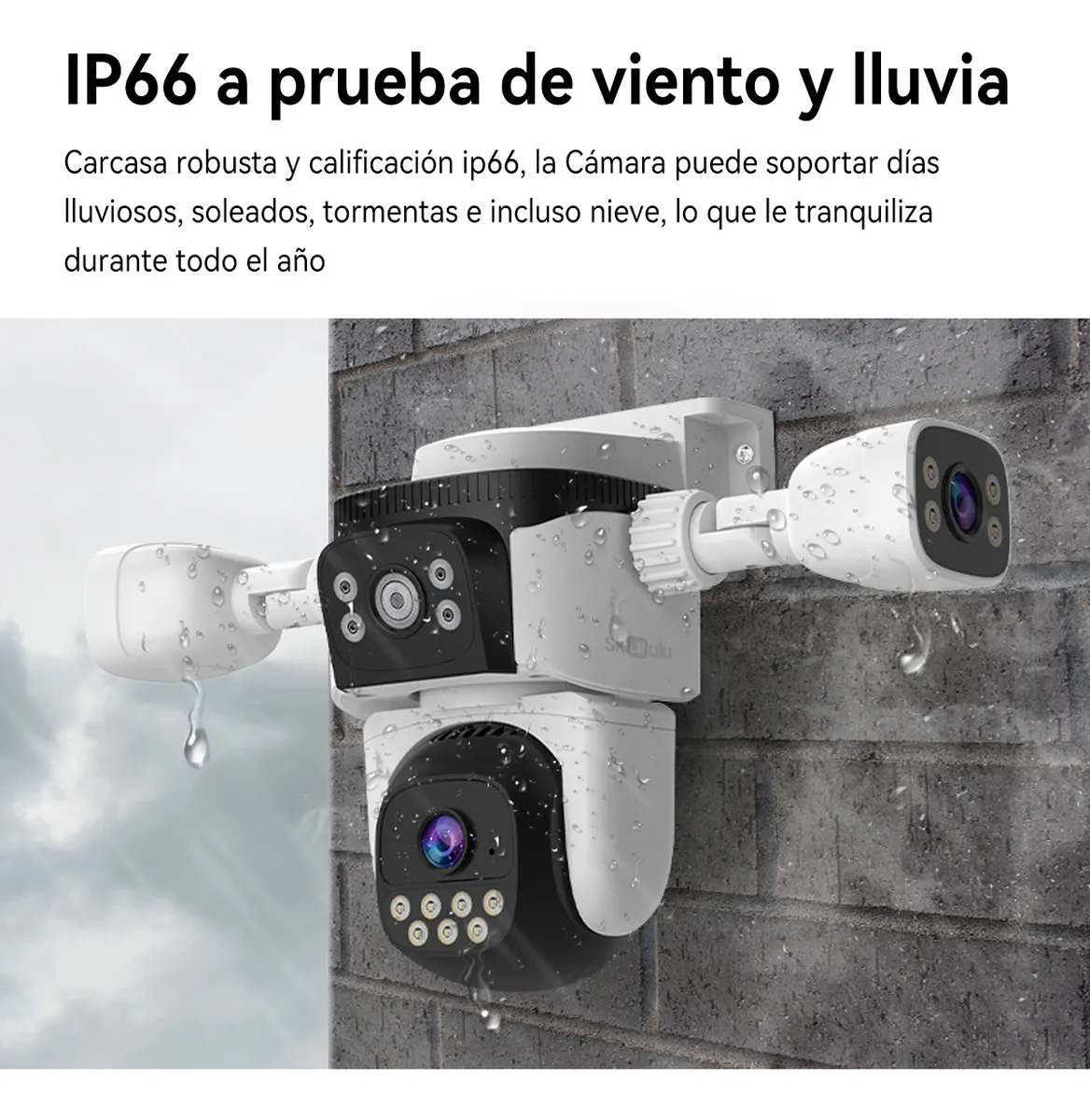Skululu Cámara De Seguridad 18mp 4k 3 lente 3 pantalla WIFI Cámara de visión nocturna