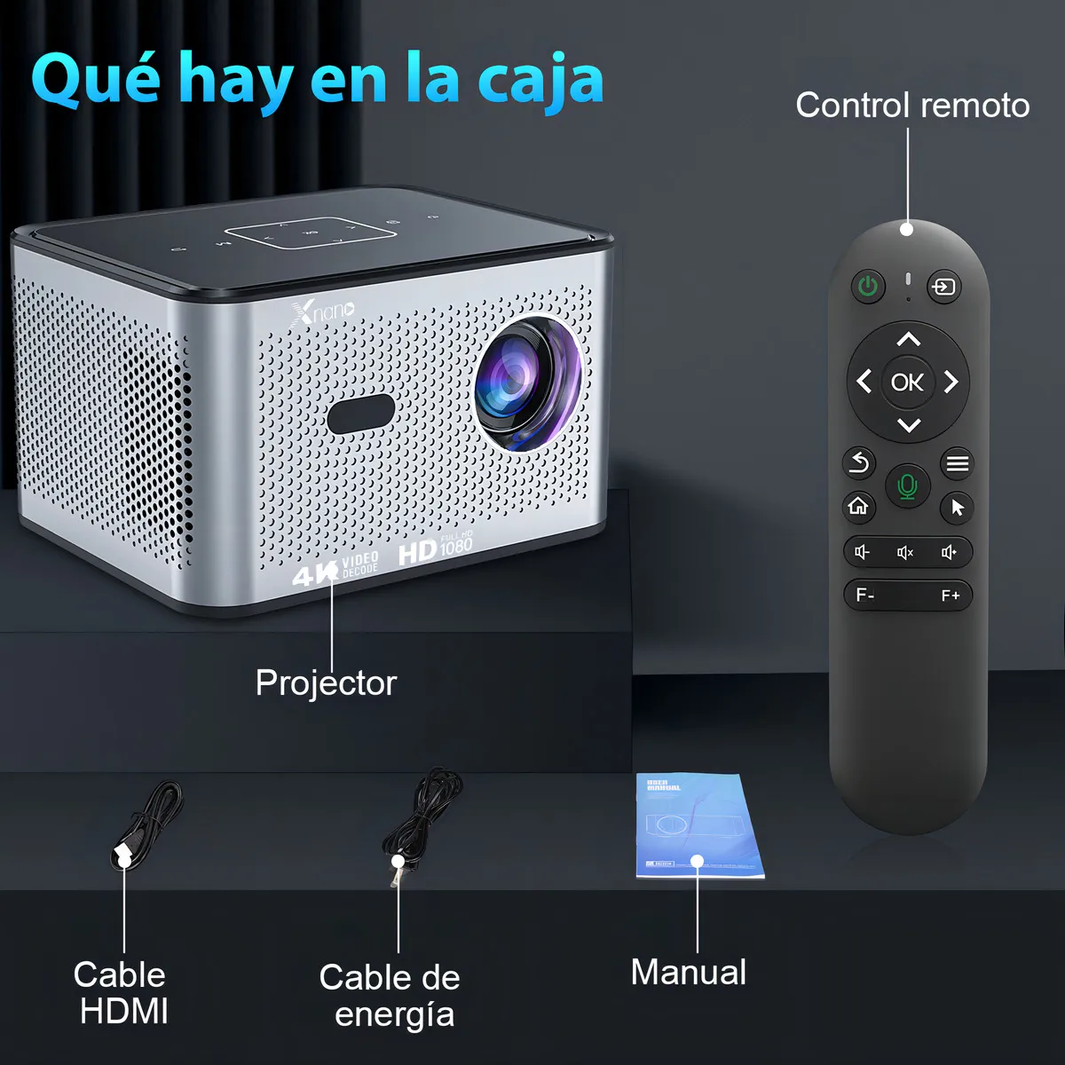 Proyector 4k Profesional Android 10.0 Ultra Hd 14000 Lúmenes Led 3 Gb Ram + 16 Gb Rom Bluetooth 5.0 Wifi 5g / 2.4g