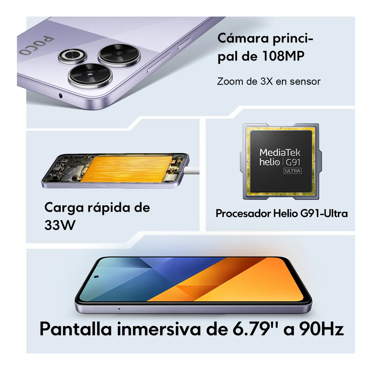 Celular Xiaomi Pocophone Poco M6 Dual Sim 6gb Ram 128gb Rom Color Negro
