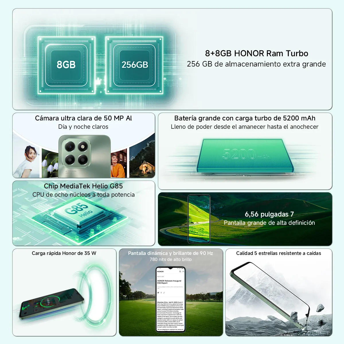 Celular Honor X6b Plus 256 Gb 8gb Ram Verde Foresta