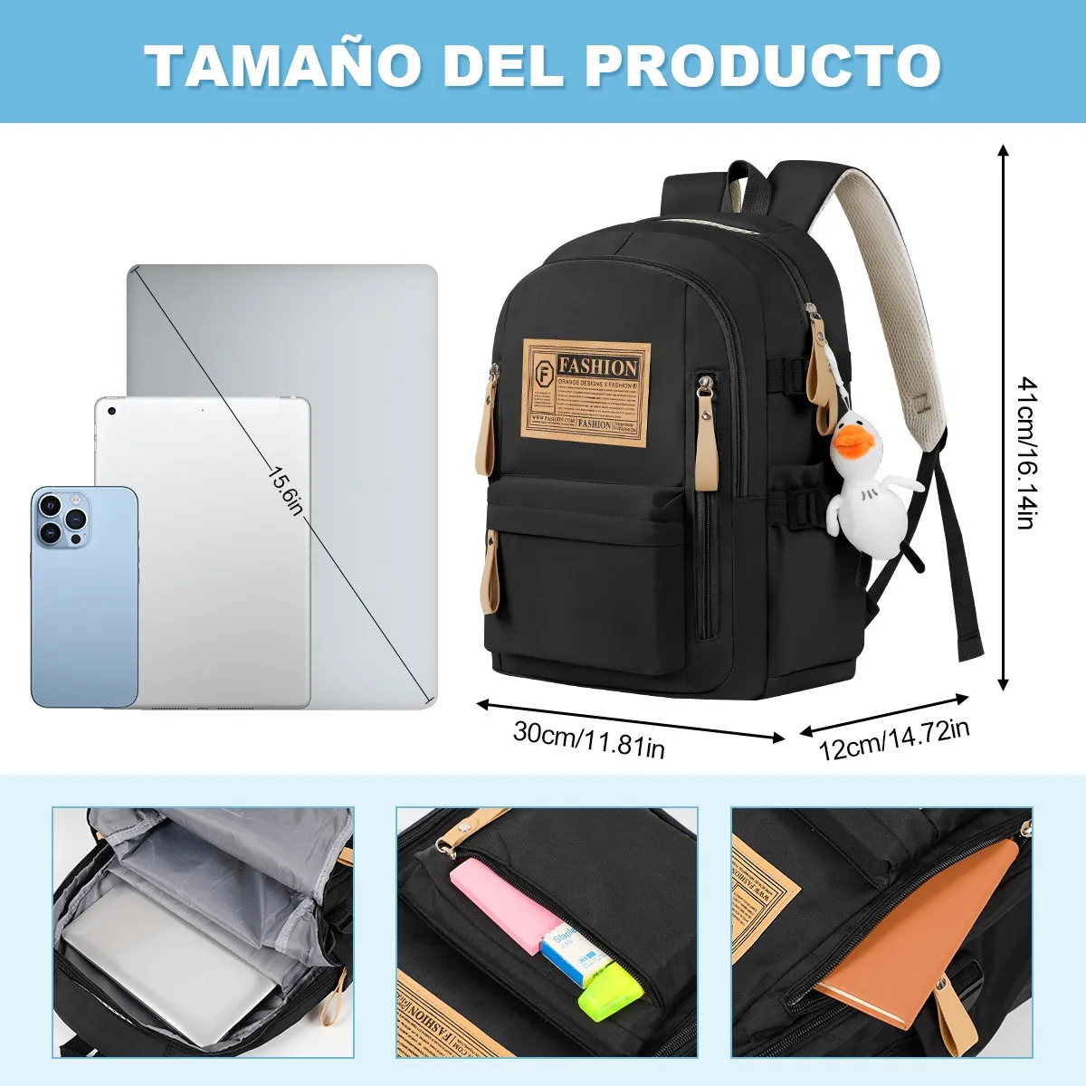 Mochila Escolar Viaje Bolsa Mochilas Escolares Para Mujer/hombres Backpack De Gran Capacidad Multifuncional