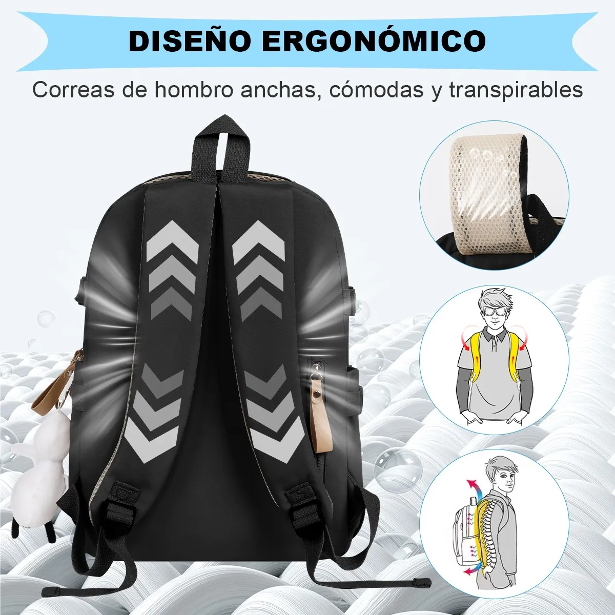 Mochila Escolar Viaje Bolsa Mochilas Escolares Para Mujer/hombres Backpack De Gran Capacidad Multifuncional