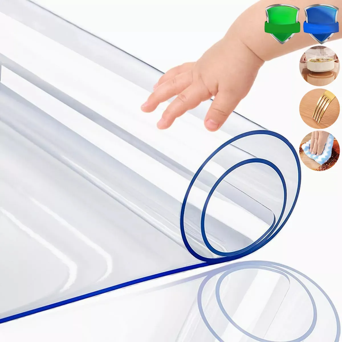 W 1 Protector De Mesa Etechmart, Impermeable, Transparente